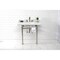 Kingston Brass 36 Carrara Marble Console Sink with Stainless Steel Legs, Marble WhitePolished Nickel LMS36MSQ6 - alternate 4